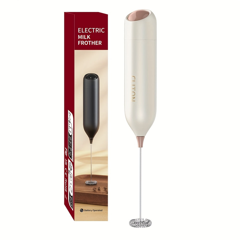 1pc 1pcs Portable Battery-Powered Electric Milk Frother - Fast Foaming in Seconds, Quiet Low-Noise Mini Handheld Milk Whip Suitable for Coffee, Cappuccino, Matcha, Hot Chocolate - Easy Clean, Holiday Gifts (Foams for Latte)
