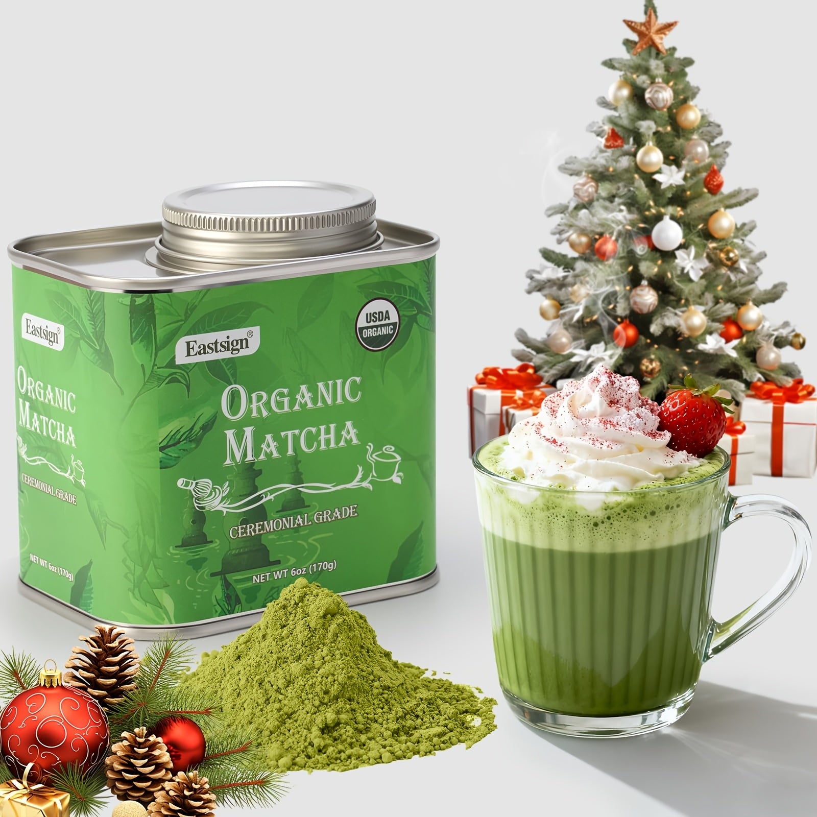 Eastsign Ceremonial Grade Matcha Powder,USDA Organic, Gluten-Free, Vegan & Sugar-Free