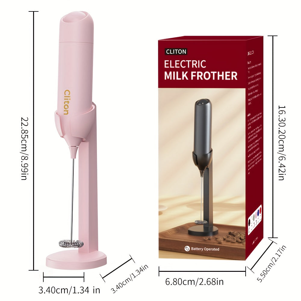 1pc 1pcs Portable Battery-Powered Electric Milk Frother - Fast Foaming in Seconds, Quiet Low-Noise Mini Handheld Milk Whip Suitable for Coffee, Cappuccino, Matcha, Hot Chocolate - Easy Clean, Holiday Gifts (Foams for Latte)