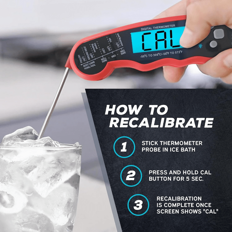 Instant Read Meat Thermometer Digital - Food Thermometer for Cooking, Grill, Oven, BBQ - Backlit Display