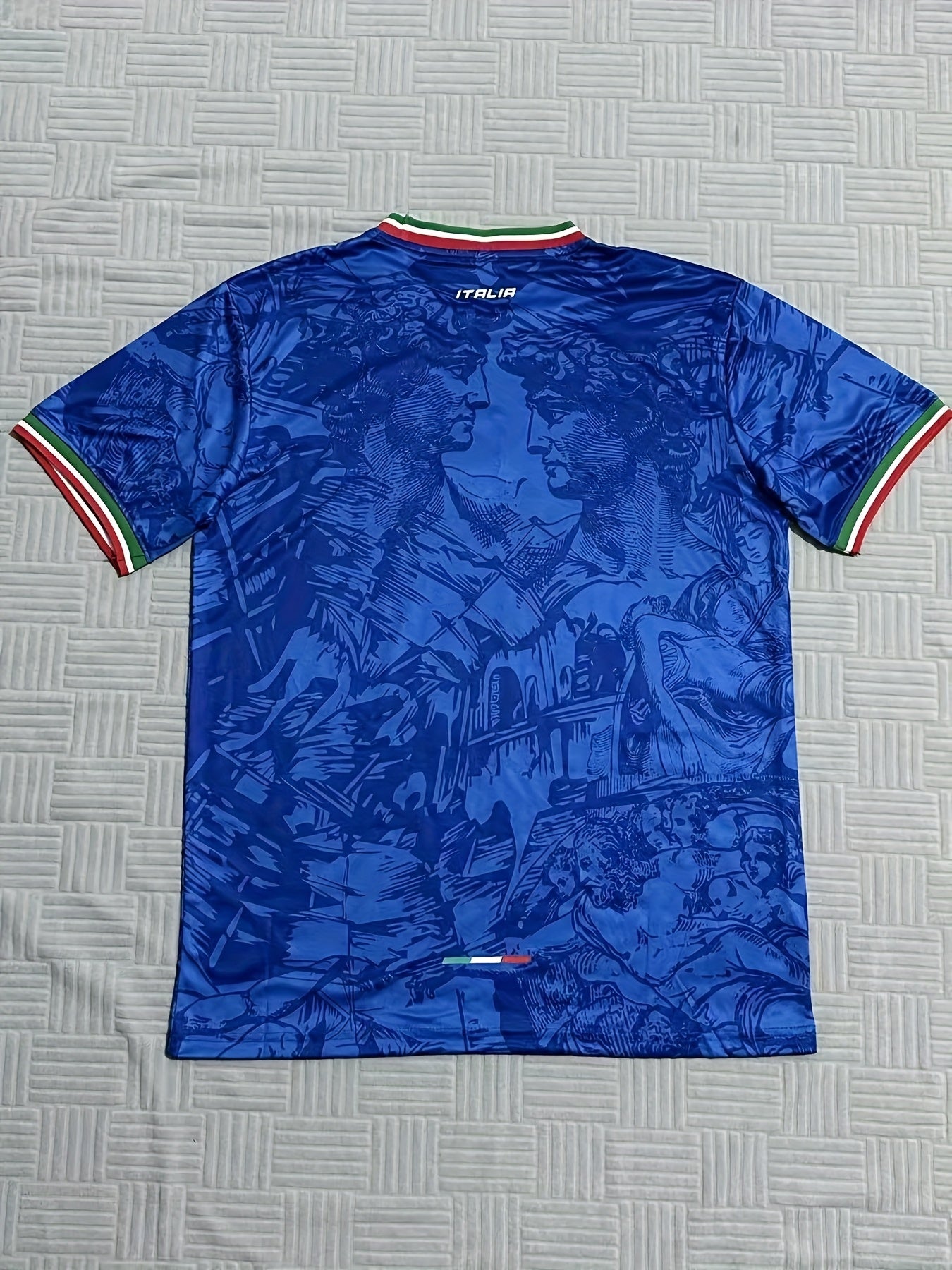 Italy Embroidered Soccer Jersey | Vintage Crew Neck, Slight Stretch Fabric, All Over Print, Short Sleeve, Perfect for Adult and Teen