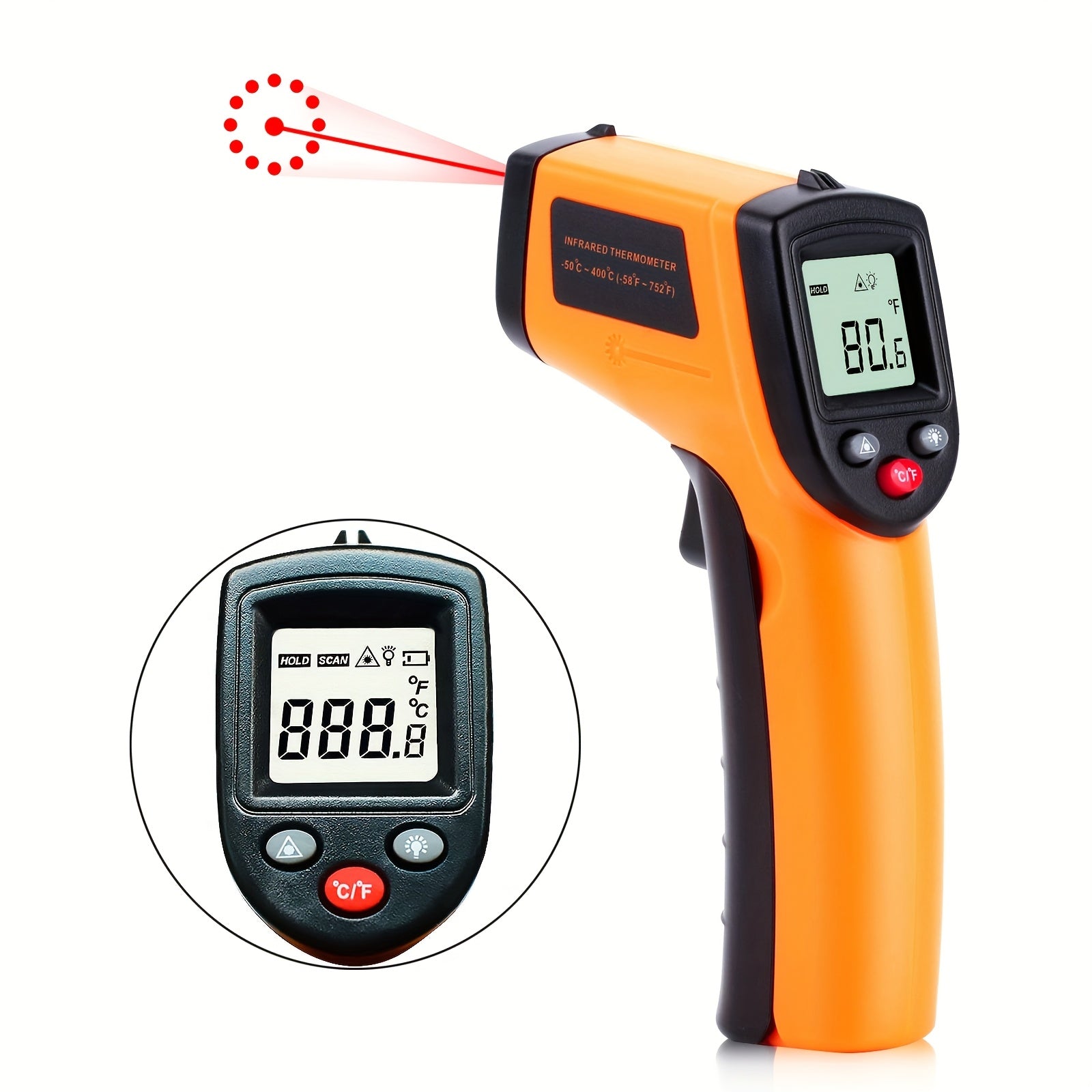 Infrared Thermometer Gun, Non-Contact Surface Thermometer Gun for Pizza Cooking, Ovens, Grills, Frying And Repair(Non-Human)