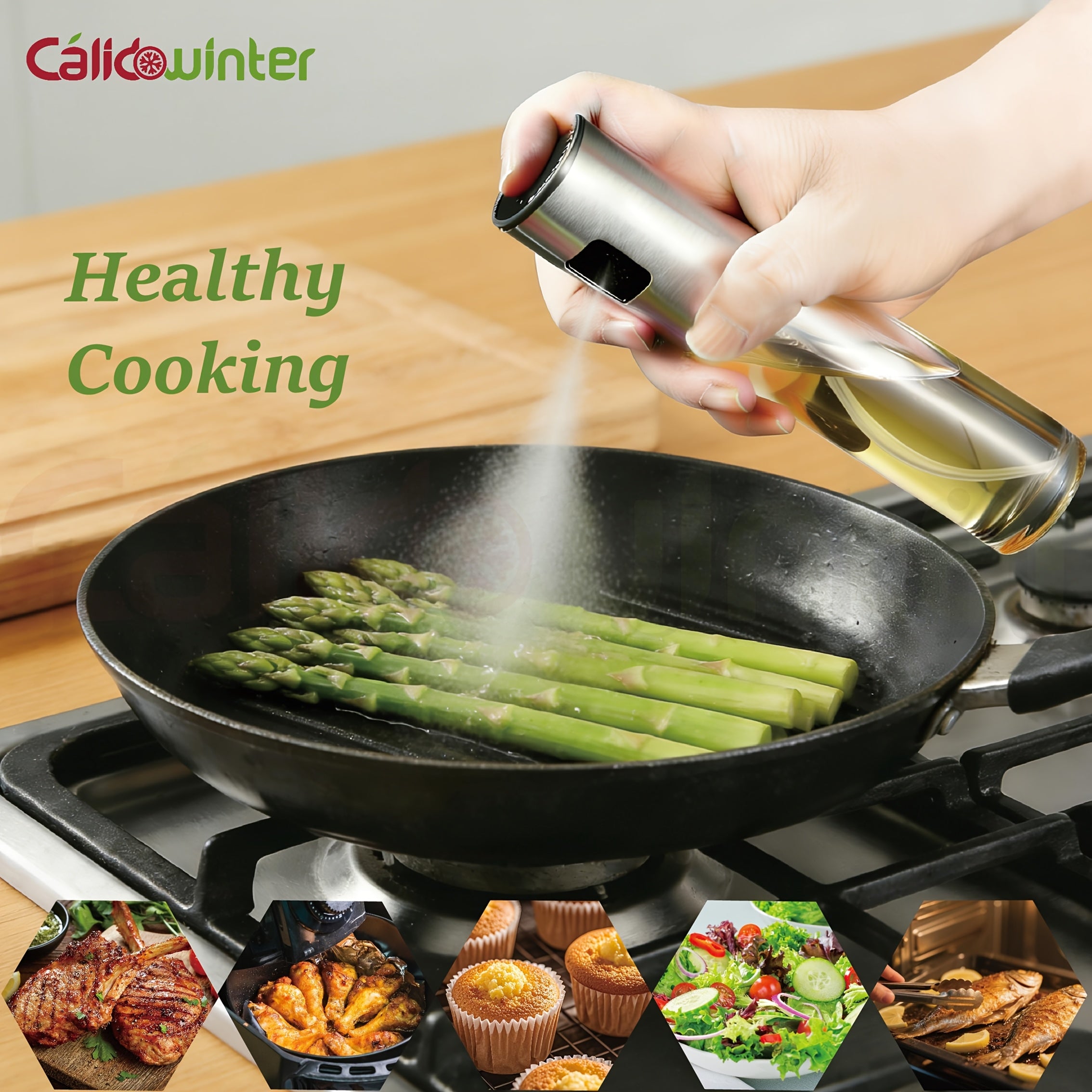 304 Stainless Steel Press-Type Glass Oil Sprayer, a Kitchen Tool That Features a High-Pressure Spray Bottle. This Portable Oil Container Is Essential for Cooking