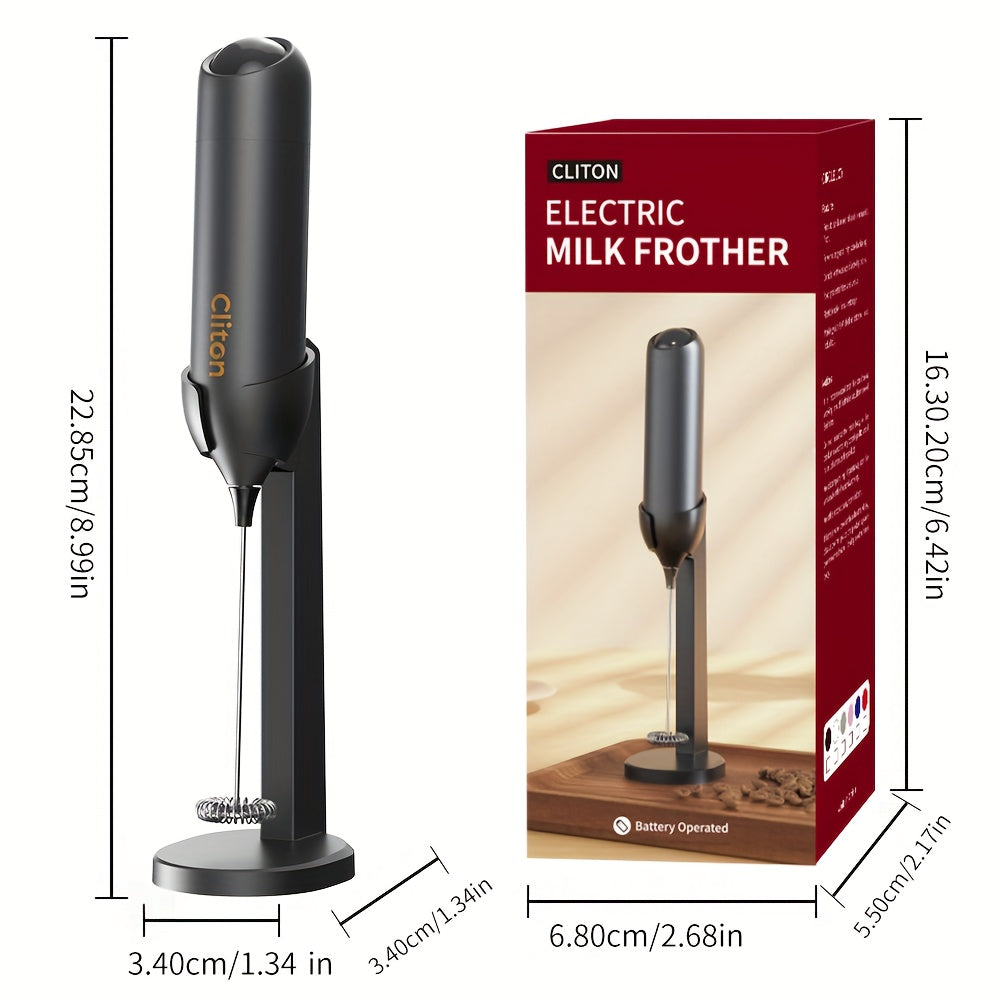 1pc 1pcs Portable Battery-Powered Electric Milk Frother - Fast Foaming in Seconds, Quiet Low-Noise Mini Handheld Milk Whip Suitable for Coffee, Cappuccino, Matcha, Hot Chocolate - Easy Clean, Holiday Gifts (Foams for Latte)