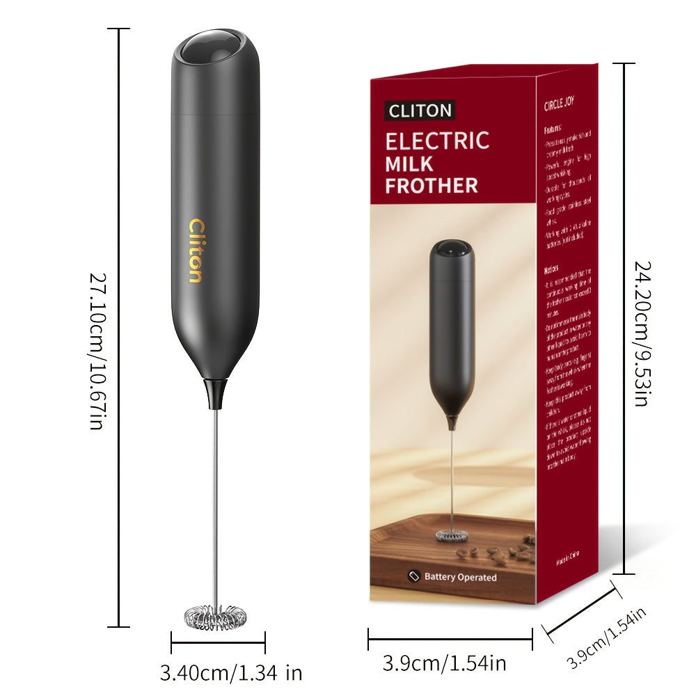 1pc 1pcs Portable Battery-Powered Electric Milk Frother - Fast Foaming in Seconds, Quiet Low-Noise Mini Handheld Milk Whip Suitable for Coffee, Cappuccino, Matcha, Hot Chocolate - Easy Clean, Holiday Gifts (Foams for Latte)