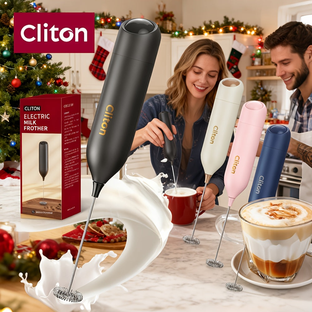 1pc 1pcs Portable Battery-Powered Electric Milk Frother - Fast Foaming in Seconds, Quiet Low-Noise Mini Handheld Milk Whip Suitable for Coffee, Cappuccino, Matcha, Hot Chocolate - Easy Clean, Holiday Gifts (Foams for Latte)