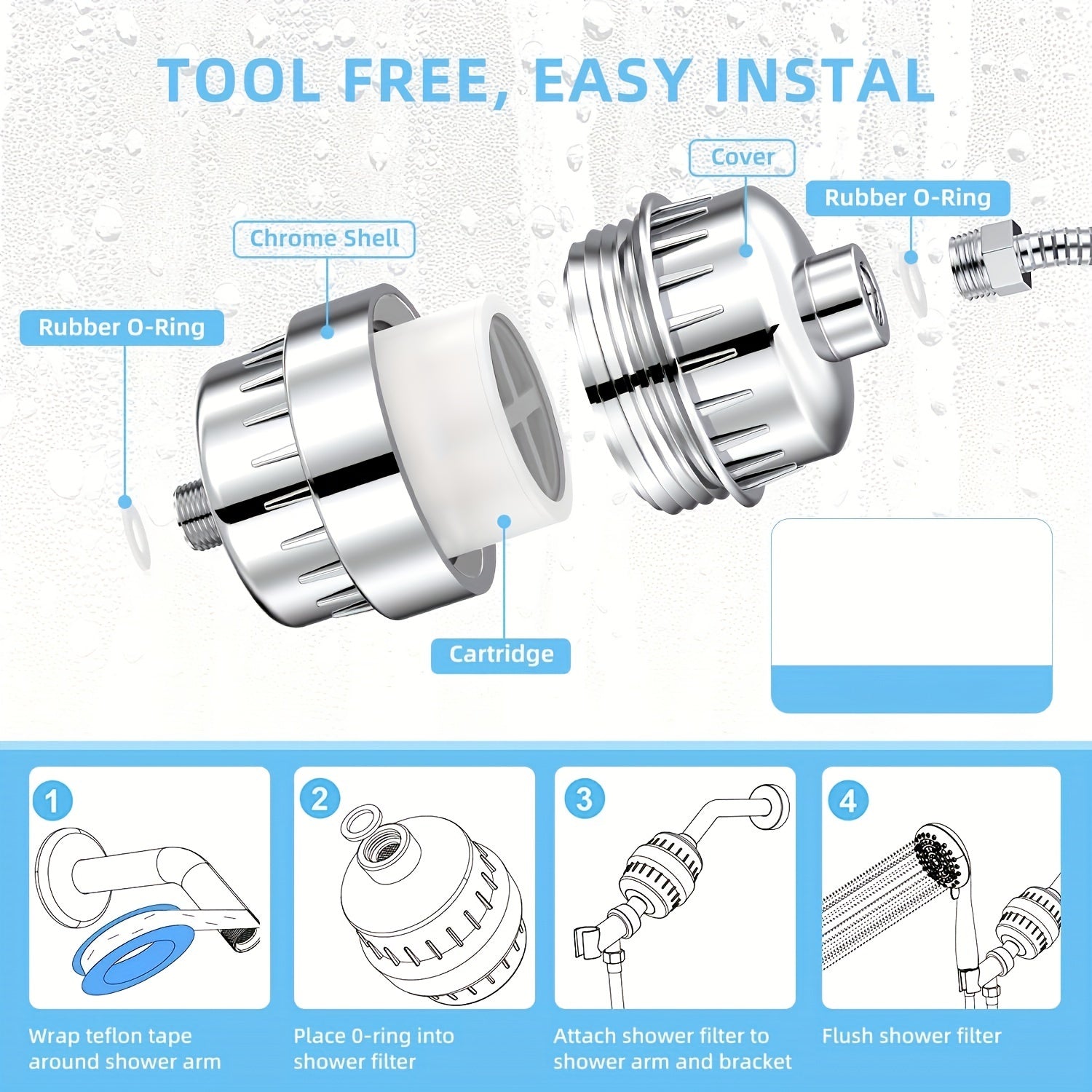 30/35-Stage Shower Water Filter] 30-Stage High-Performance Shower Filter, Showerhead Filter with Cartridges - Hard Water Purifier