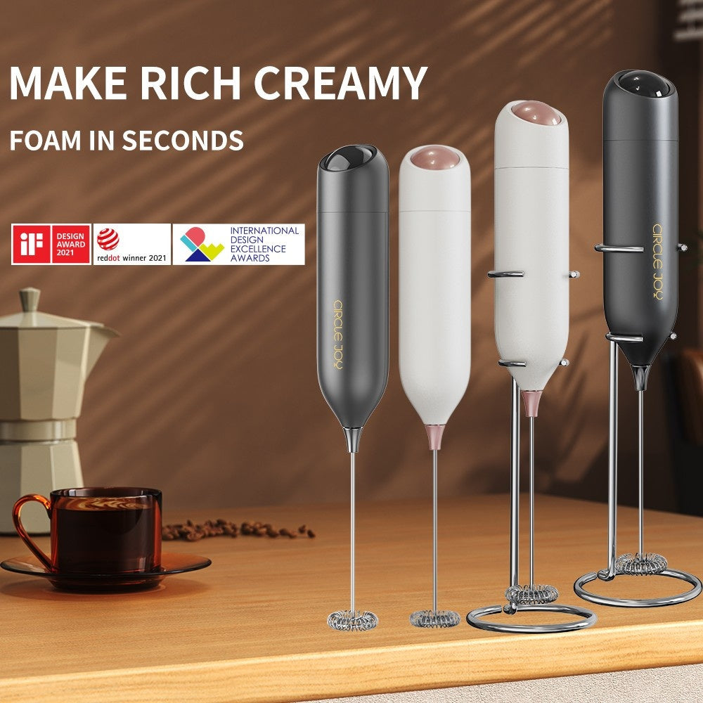 1pc 1pcs Portable Battery-Powered Electric Milk Frother - Fast Foaming in Seconds, Quiet Low-Noise Mini Handheld Milk Whip Suitable for Coffee, Cappuccino, Matcha, Hot Chocolate - Easy Clean, Holiday Gifts (Foams for Latte)